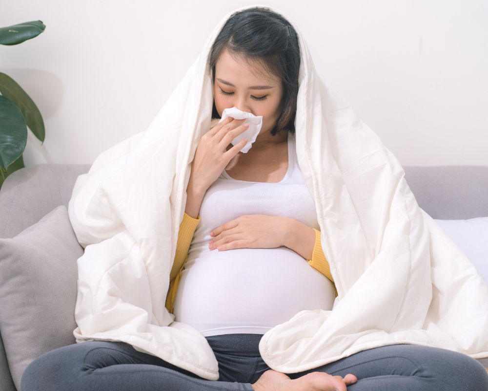 Pregnant Lady with Cold or Flu